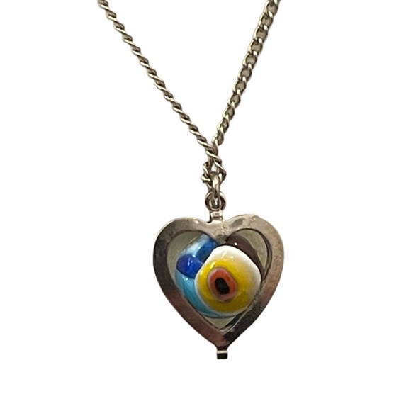 Murano Glass Millefiori Heart Pendant Necklace Vintage NWT - Picture 9 of 14